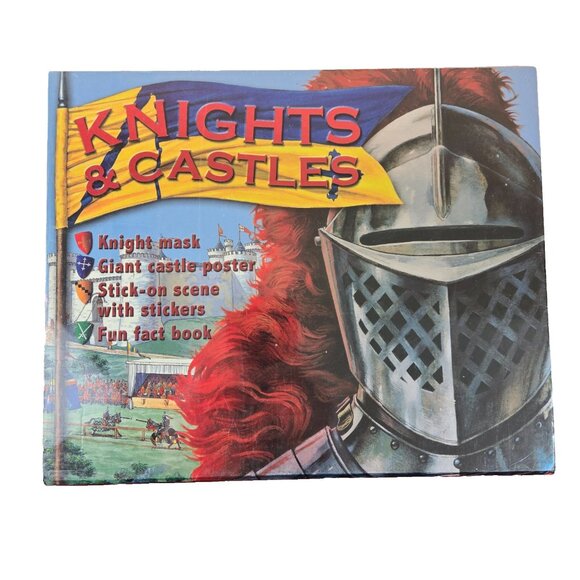 Knights and Castles - Fun Fact Book, Stickers, Giant Castle Poster - British UK - Picture 1 of 11